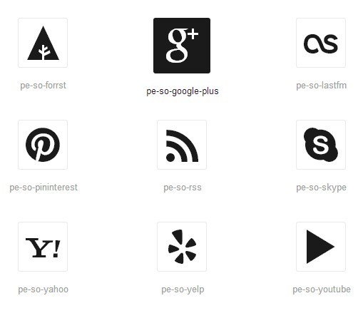 Social Icon Font Set